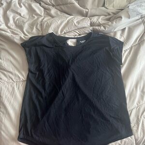 Old Navy Black Boxy Cap Sleeve T-Shirt